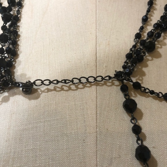 Vintage Multiple Strands Black Necklace - Picture 5 of 8
